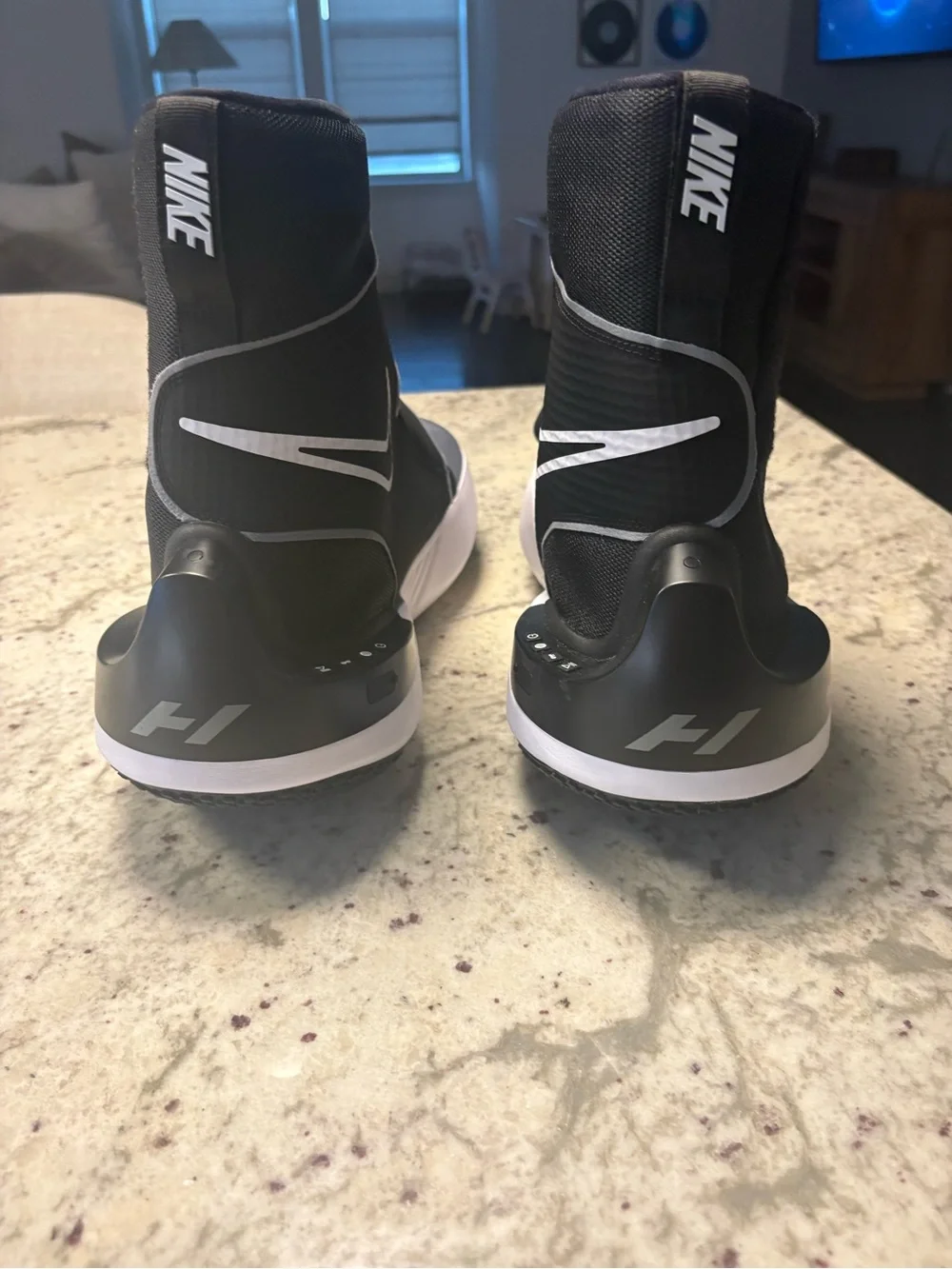 Nike Black and White High-Top Hyperice Sneakers